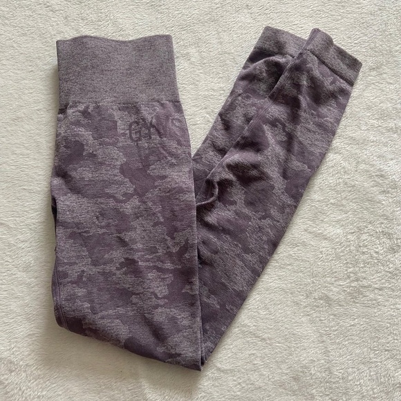 Gymshark Pants - Gymshark OG Camo Leggings Lavendar